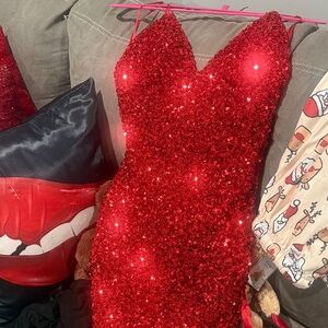 Fashion Nova Red Sequin Dress
